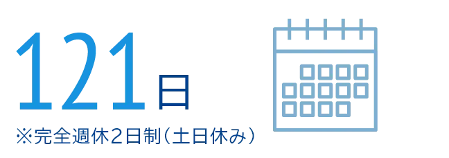 121日※完全週休2日制（土日祝休み）